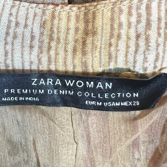 Zara Tunic Mini Dress Medium Size Embroidered Beaded Boho Bell Sleeve Lined - Picture 6 of 16